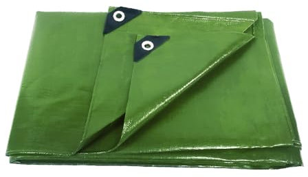 ANSIO Tarpaulin 2m x 3m / 6.5ft x 10ft Tarpaulin Sheet 70 GSM Economy Tarpaulins - Green