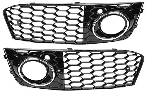 CDQL Nebelscheinwerfer-Abdeckung, Lampenrahmen, Netzgitter, Passend für Audi A4 B8 2009–2011(Galvanisieren (GZ.D072DL/R))