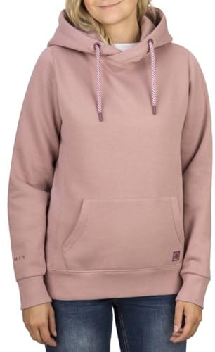 DENIMFY Hoodie Damen Regular Fit DFEmma Kapuzenpullover Pullover Cross-Over Kragen Rose L, Größe:L, Farben:Antique Rose (13300)