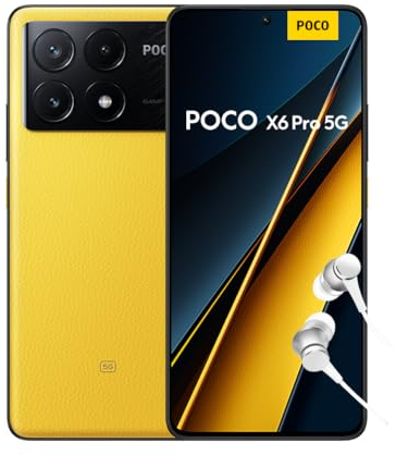 Poco X6 Pro - Smartphone de 8+256GB, Pantalla AMOLED de 6.67” 120Hz 1.5K, MediaTek Dimensity 8300-Ultra, Triple cámara de hasta 64MP, 5000mAh, Amarillo (Versión ES)