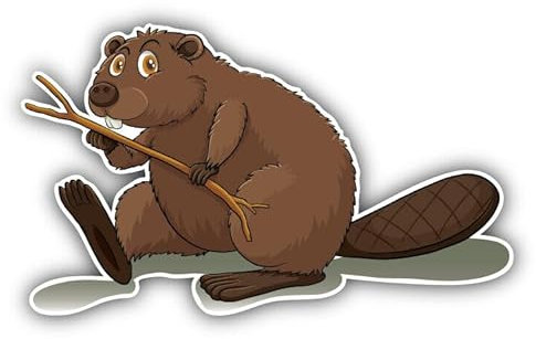 WildeBabsKLBT 12 cm Hochwertiger Premium Autoaufkleber Sticker Selbstklebende Folie Eifriger Biber H1872