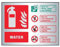 Water Fire Extinguisher Sign (Landscape) - 100mm x 150mm - FireShield (Prestige Silver)