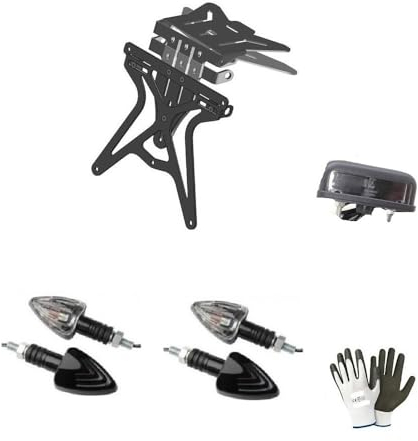 KOMPATIBEL MIT Yamaha WR 125 X KENNZEICHENHALTER-KIT MIT DOPPELTER KENNZEICHENHALTERUNG UND UNIVERSALVERSTELLUNG + 2 PFEILPAAR + KENNZEICHENBELEUCHTUNG