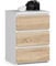 AKORD | Nachttisch Kommode CL-3 mit 3 Schubladen | für das Wohnzimmer Schlafzimmer Schrank Büro Arbeitszimmer | Modernes Funktionales Design | B40 x H57 x T35 cm, Gewicht 26 kg | Weiß | Sonoma-Eiche