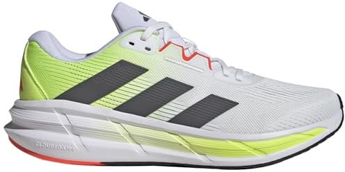 adidas Questar 3 Herren-Lauf-Sneaker, Weiß/Grau/Lucid Lemon, 10.5 US