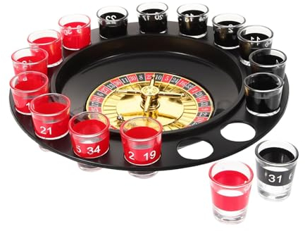 NSSXSN 1 Set Drinking Game Spi-Nning Wheel Leisure Table Games Spins Roulette Game Shots Glass Roulette Plastic