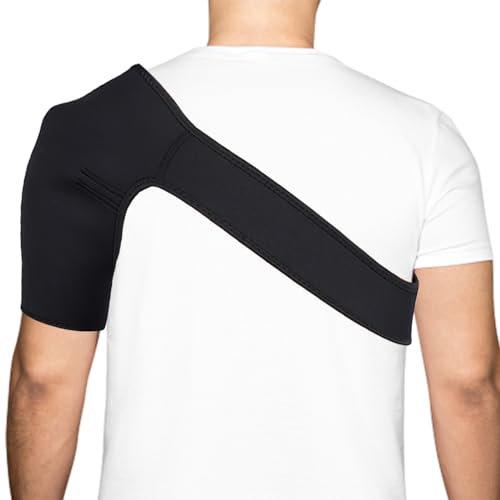 Tendinite Epaule, Épaule Soutien Sangle Réglable, Attelle de Sangle de Soutien d'épaule pour Hommes et Femmes, Épaulière Tendinite Ajustable, Support D'épaule Attelle (Noir, Taille Unique) (gauche)