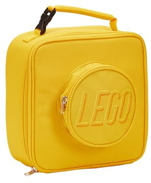 LEGO Lunchtasche, langlebig und isoliert, mit Netzbeutel und Reißverschlussfach, perfekt für Mahlzeiten unterwegs, Flame Orange