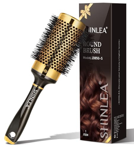 Cepillo Redondo - SHINLEA Cepillo para el Pelo Rizado Cepillo Desenredante para Mujeres, Cepillo Para Secar el Cabello con Secador Para Peinar, Alisar y dar Brillo (53MM)