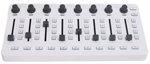 MIDI Controller Mixer, MIDI Mixing Console with Backlit Buttons,360 Degree Rotating Encoders for Windows, OS X, IOS, Android