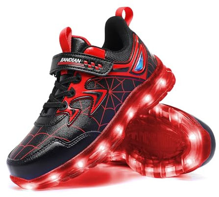 YUNICUS Kinder Jungen Mädchen Atmungsaktive LED Licht Up Blinkende Sneakers für Kinder Schuhe