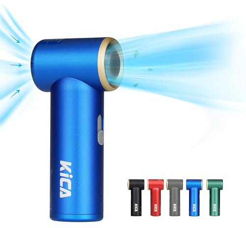 Kica JetFan - Mini ventilatore portatile [tempo di lavoro massimo: 14 ore], ventilatore personale con batteria ricaricabile USB da 3000 mAh, velocità regolabile, per ufficio, esterni, viaggi
