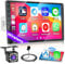 Hikity 1 DIN Radio de Coche Wireless Carplay Android Auto, 9 Pulgadas Pantalla Táctil Autoradio con Manos Libres Bluetooth FM Radio Mirror Link para Android iOS Cámara de Marcha Atrás