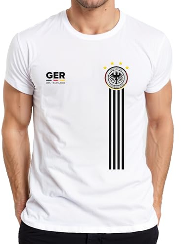 Maglietta da uomo per tifosi della squadra di calcio tedesca Adler WM 2026, campione del mondo di calcio, bianco, XXL