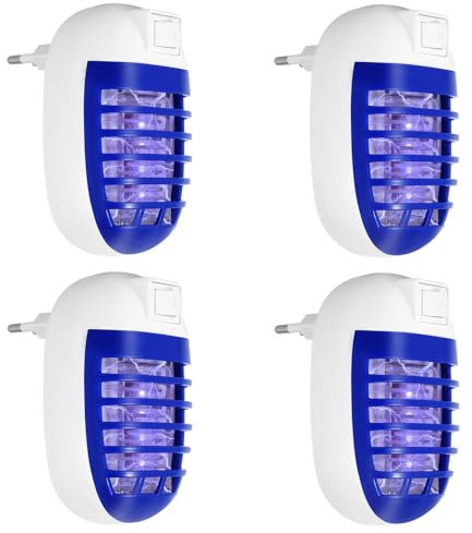 Elektrische Mückenlampe 4 Stück, Elektrischer Insektenvernichter, Elektrisches Moskitonetz, Mückenschutz Steckdose, Fliegenfalle für Zuhause, Geeignet für Zuhause, Küche, Schlafzimmer, Esszimmer