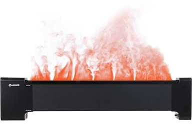 AIRMATE Radiador Eléctrico de Bajo Consumo de 113 cm, con Efecto llama y Humidificador Panel LED Calentamiento Rápido y Silencioso 2000W Chimenea Eléctrica Decorativa, Ideal Para el Hogar y La Oficina