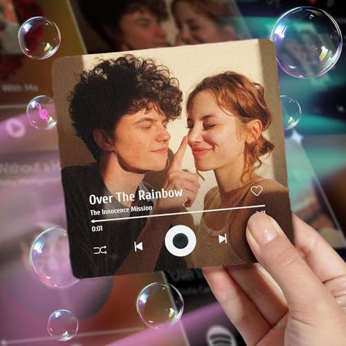 Personalisierte Album Musik Kühlschrankmagnet, Personalisierter DIY-Kühlschrankmagnet mit Kalender und Foto, Geschenk zur Heimdekoration für Paare und Musikliebhaber, Weihnachten oder Valentinstag