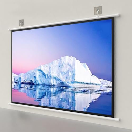 Hoiweqr Projector Screen 30in 40in 50in 60in 72in, Thickened Wrinkle-Free Outdoor Roll Down Movie Screen, Folding Home Theater Portable Indoor Outdoor Movie Screen(16:9,40in)