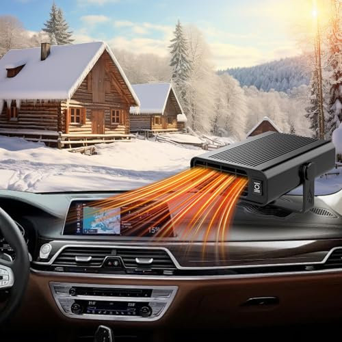 CEWROM Auto Lüfter, Tragbarer 12V Mini-Auto-Klimagerät mit 360° Drehbasis – 2-in-1 Kühlung/Heizung, Luftreinigungsfunktion, Perfekt für Sommer & Frühling