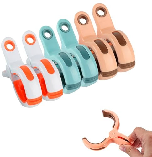 Große Klammern, 6 STK Badetuch Klammern, Handtuchklammern für Strandliegen, Strandtuch Clips, Winddicht Kunststoff Wäscheklammern Große für Sonnenliegen Strandtuch Bettwäsche Pool Stuhl