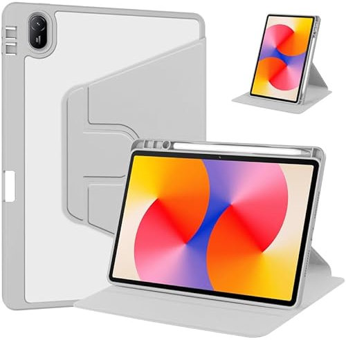 Custodia per tablet Huawei MatePad SE da 11 2024 in pelle PU sottile, leggera, funzione sleep/wake, chiusura magnetica, supporto per tablet, colore grigio
