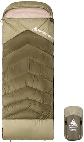 OneTigris TRAILNAP Schlafsack kleines Packmaß, Deckenschlafsack Sommer Ultraleicht, Schlafsack Camping Erwachsene warm 3 Jahreszeiten für Wandern, Rucksackreisen und Outdoor