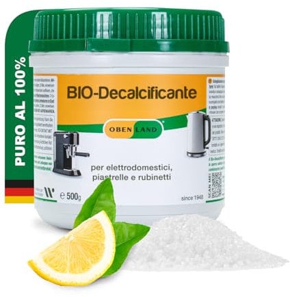 Obenland BIO-Entkalker | 100% Zitronensäure Granulat 500g - Für Haushaltsgeräte, Waschmaschine, Geschirrspüler, Wasserhähne und Fliesen