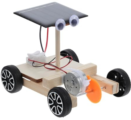 IMIKEYA Mini Solar Powered Car DIY Holzspielzeug für Lehrreiches Bastelset für Kreative Bastelstunden und Experimente