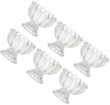 BESTOYARD 6pcs Ice Cream Pudding Glass Cup Dessert Cups for Serving for Fruit Bowls and Sweet Bowls