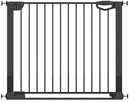 Geuther Türschutzgitter Easylock Flatstep Schwarz I Treppenschutzgitter zum Klemmen oder Bohren I Breite 97-104 cm I Türschutz für Ihr Baby & Haustier I Kinderschutzgitter beidseitig öffnend