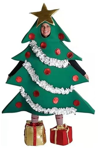 Vestido con Diadema de Estrella Disfraz de Árbol de Navidad Adulto Falda de Tul Voluminoso Luces LED Brilliantes Diadema Decorada Fiesta Navideña Outfit Divertido y Atractivo