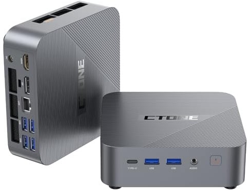 CTONE M2 Mini PC i9-14900HX, 32GB DDR4, 1TB NVMe SSD, Triple 4K | Massima potenza della CPU: i9-14900HX, 32 GB DDR4 e SSD NVMe da 1 TB per l'analisi dei dati, strumenti creativi e tripla 4K.