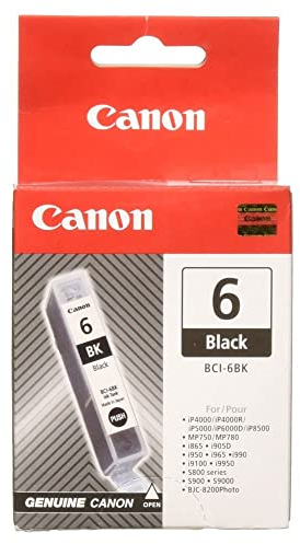 Canon BCI 6 original Tintenpatrone Schwarz für Pixma Drucker iP4000 iP4000R iP5000 iP8500