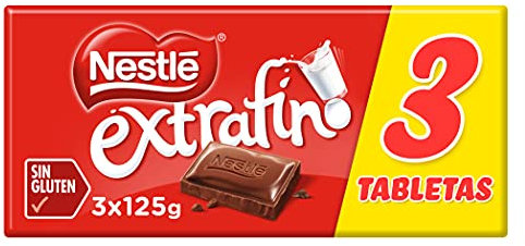Nestlé - Chocolate con Leche Extrafino , 3 x 125gr