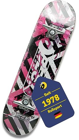 BEST SPORTING Skateboard A7 Street – Skateboard für Kinder & Anfänger mit ABEC 7 Kugellagern – Rutschfestes 7-lagiges Ahorn-Deck – 100 kg belastbar – Cooles Design (Street Pink)