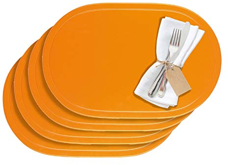Westmark Tischsets/Platzsets, 4 Stück, 45,5 x 29 cm, Vinyl, Orange, Saleen Edition: Fun