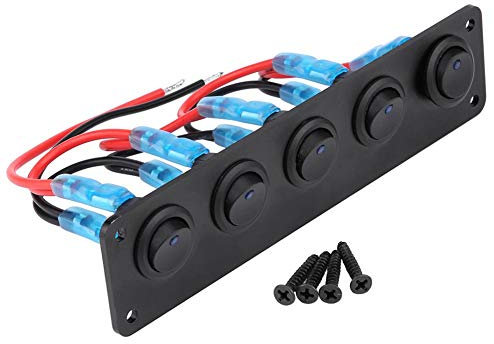 Pannello Interruttori 12v Interruptor Pequeno 12v Interruptor Pequeno 12v Pannello Interruttori A Levetta 12-24v 5 Gang, Bilanciere Tondo A Cruscotto Led Blu, Per Yacht Da Diporto