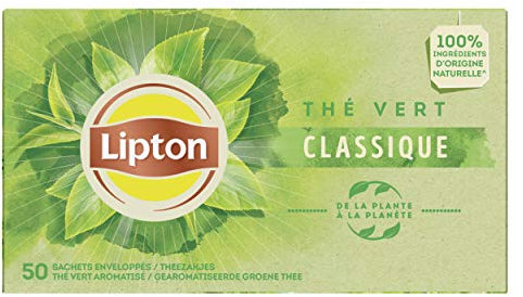 Lipton Thé Vert Classique Label Rainforest Alliance 50 Sachets