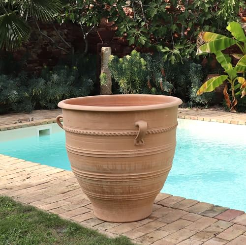 Pot de fleurs en céramique Palatina - XXL - En terre cuite - 80 cm de haut - Résistant à l'hiver - Pour jardin, balcon, extérieur - Rose - 80 cm