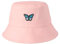 ZLYC Damen Bestickter Fischerhut Mädchen Schlapphut, Schmetterling pink, Einheitsgröße