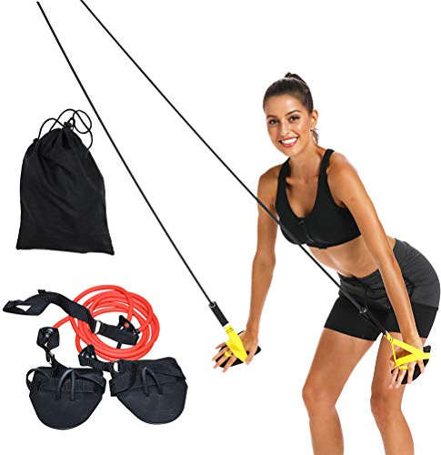 WINBST Training Equiptment Dry Land Cord Zugseil Schwimmtrainer, Widerstandsband und Paddles fürs Armzug-Training, Krafttraining