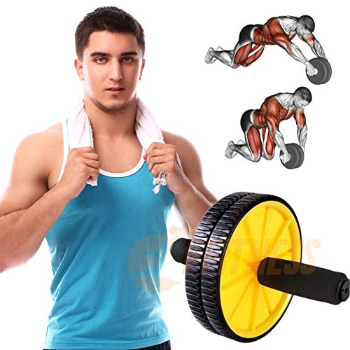 Fitness AB Roller für Herren | 2 rutschfeste Rollen für Bauchmuskeln, Arme, Schultern und Rücken, stärken Sie zu Hause Trainer Home ABS Workout