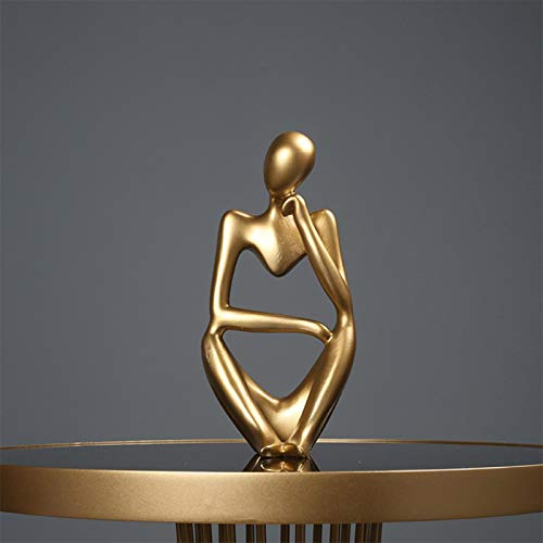 MOVKZACV The Thinker Statue - Abstrakte Skulptur aus Kunstharz für Heimdekoration, modernes Heimbüro, Schreibtischregal, Bücherregal, Dekoration