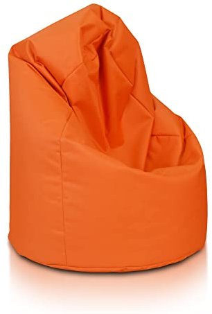 Ecopuf - Sako Pouf Sessel Outdoor - Sitzsack Kinderzimmer - Robuster Stoffsack - Entspannungssessel - Wohnungseinrichtung - Sessel Größe XL - 85x135cm, Orange Nc9