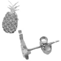Petite Marie Ananas Ohrringe Paar Ohrstecker Silber 925 Mädchen - Motiv: Ananas Silber matt - Ohrringe Silber 925 Kinder silber Ohrringe Obst Ohrstecker