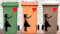 3 x Wheelie Bin Decals Banksy Girl with Balloon Graffiti Style Vinyl Customised House Number DIY
