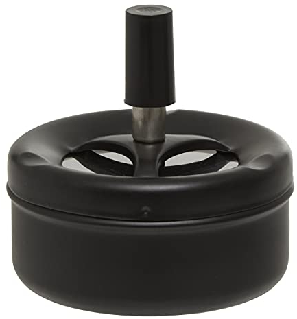 Premier Housewares Ash Tray Matte Black Outdoor Ashtray with Lid for Cigarettes Fancy Ashtray Garden Ashtrays - Small, Matte Black