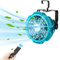 YEX-BUR Akku-Lüfter 18 V Akku-Ventilator für Makita 14,4–18 V Lithium-Akku Tragbarer Camping-Ventilator mit 9 W 300 Lumen Licht, Fernbedienung, Aufhängehaken, 4-Stunden-Timer