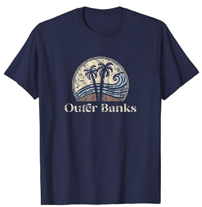 Vintage Outer Banks NC Palmen North Carolina Souvenir T-Shirt