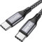 RAVIAD Câble USB C vers USB C 2M, Câble USB Type C Charge Rapide PD 60W Nylon Tressé Compatible avec Samsung Galaxy S20 S10 S9 S8, Pad Pro, Google Pixel
